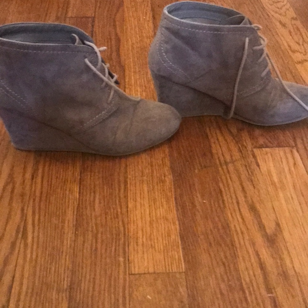 Dark grey 3inch wedge booties
